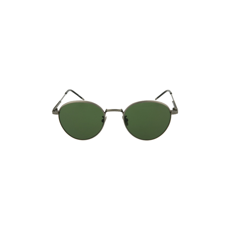 Bottega Veneta Round Frame Metal Sunglasses — Silver