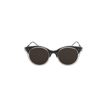 Bottega Veneta Round Frame Acetate Sunglasses — Black