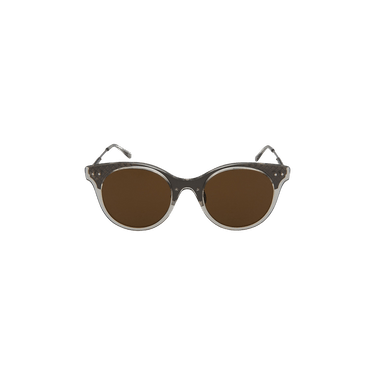 Bottega Veneta Round Frame Acetate Sunglasses — Brown