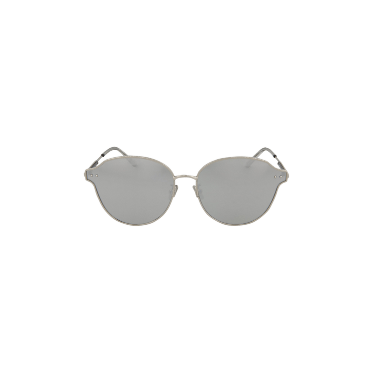 Bottega Veneta Round Frame Metal Sunglasses — Silver