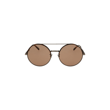 Bottega Veneta Round Frame Metal Sunglasses — Silver