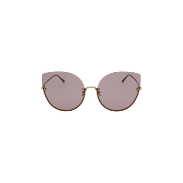 Bottega Veneta Cat Eye Frame Metal Sunglasses — Gold
