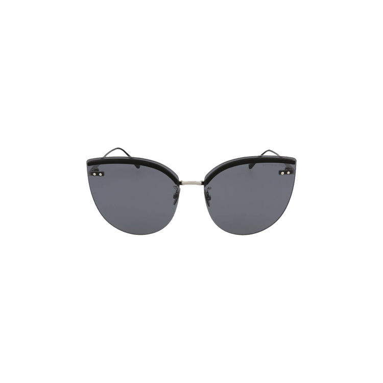 Bottega Veneta Cat Eye Frame Metal Sunglasses — Black