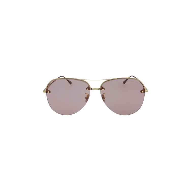 Bottega Veneta Aviator Style Metal Sunglasses — Red