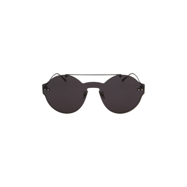 Bottega Veneta Round Frame Nylon Sunglasses — Grey
