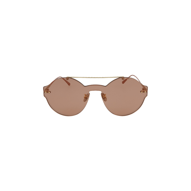 Bottega Veneta Round Frame Nylon Sunglasses — Pink