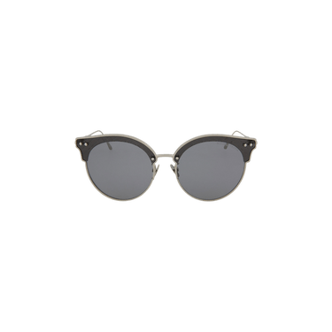 Bottega Veneta Cat Eye Frame Metal Sunglasses — Silver