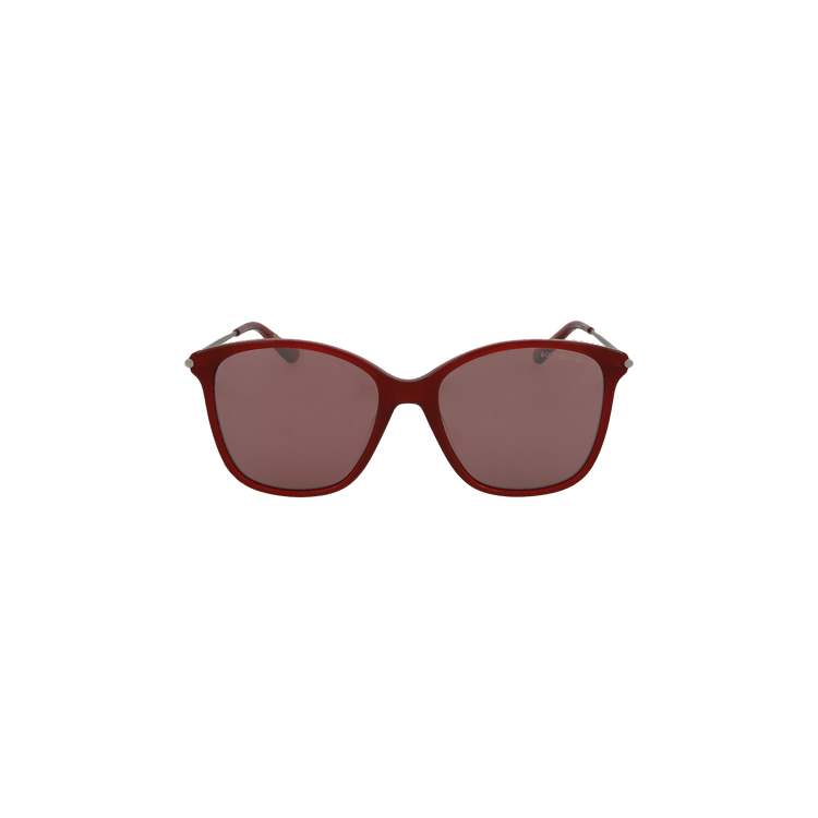 Bottega Veneta Square Frame Metal Sunglasses — Red