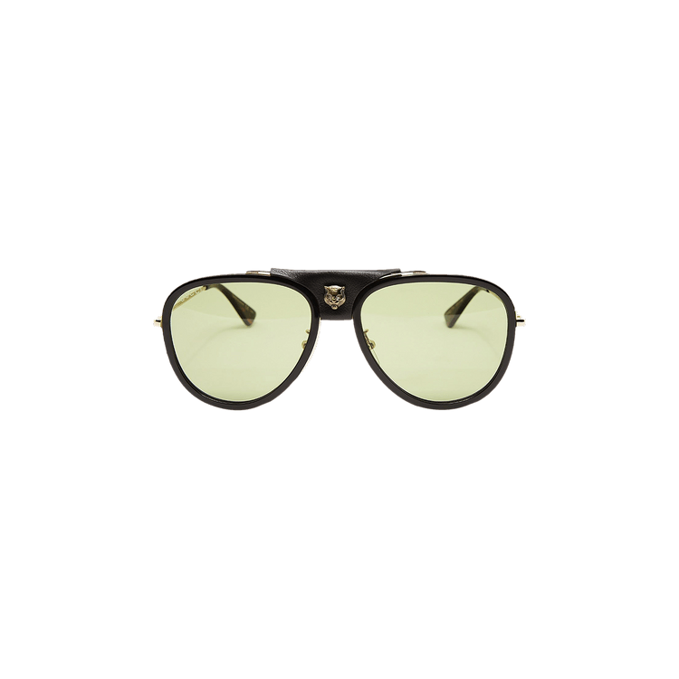 Gucci Aviator Style Metal Sunglasses — Gold