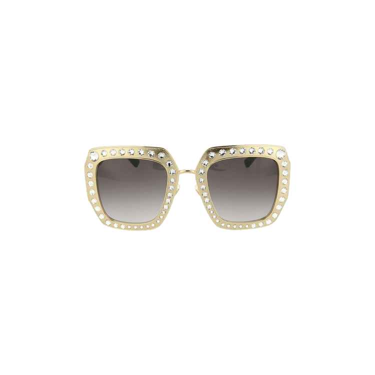 Gucci Square Rectangle Sunglasses — Gold