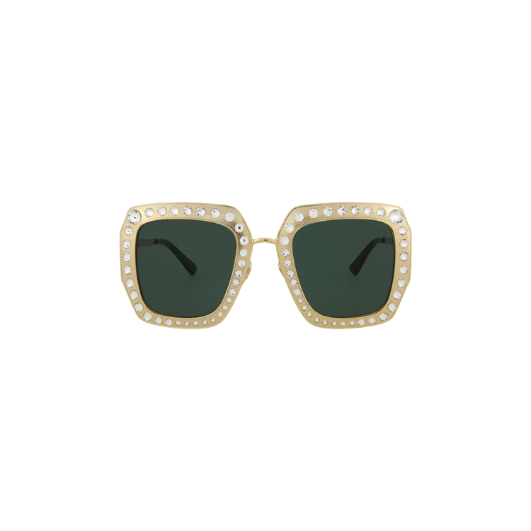 Gucci Square Frame Sunglassses — Gold