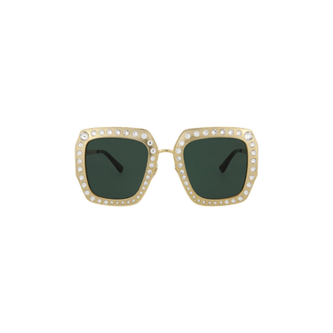 Gucci Square Frame Sunglassses — Gold