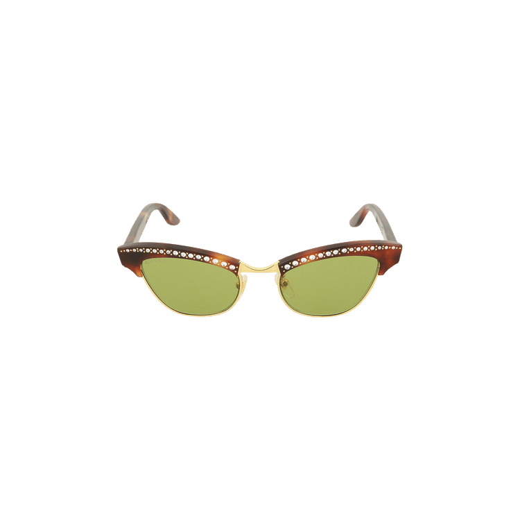 Gucci Embellished Cat Eye Sunglasses — Brown