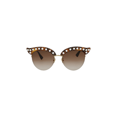 Gucci Cat Eye Acetate Sunglasses — Brown