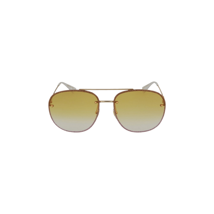 Gucci Aviator Frame Metal Sunglasses — Multi-Color