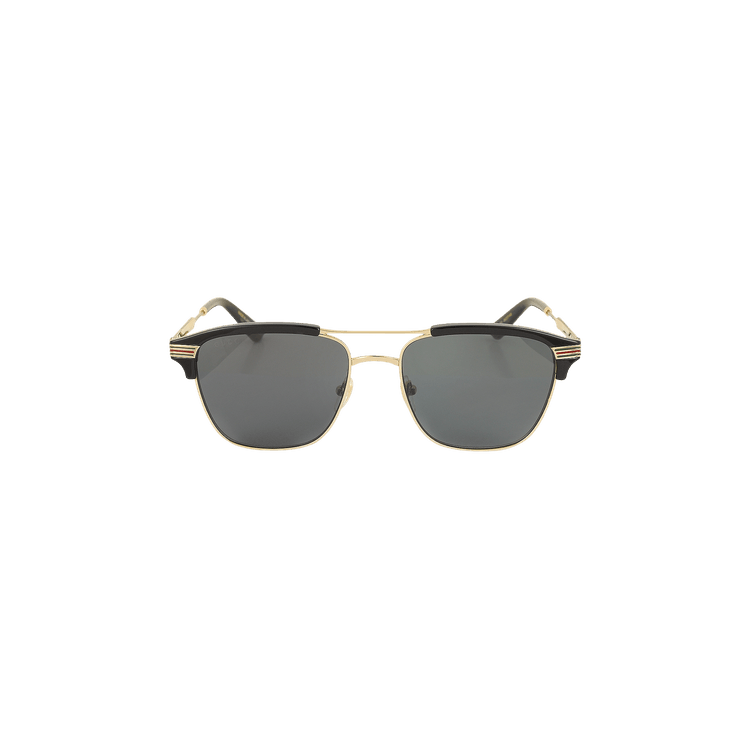 Gucci Square Frame Metal Sunglassses — Gold