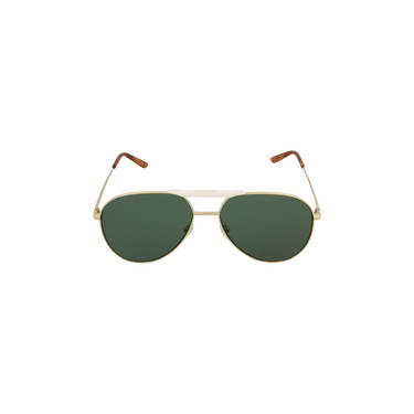 Gucci Square Frame Metal Sunglassses — Gold