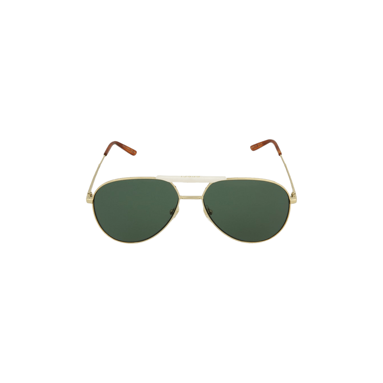 Gucci Square Frame Metal Sunglassses — Gold