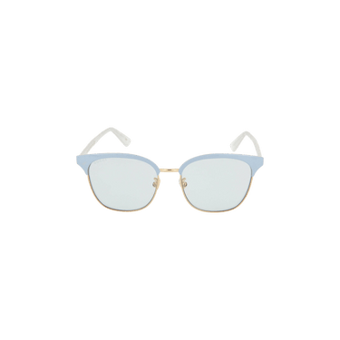Gucci Round Frame Metal Sunglasses — Blue