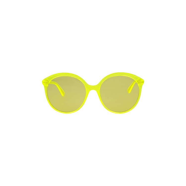 Gucci Round Acetate Sunglasses — Yellow