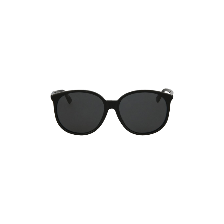Gucci Round Frame Acetate Sunglasses — Black