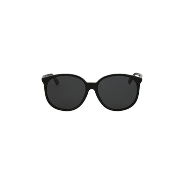Gucci Round Frame Acetate Sunglasses — Black