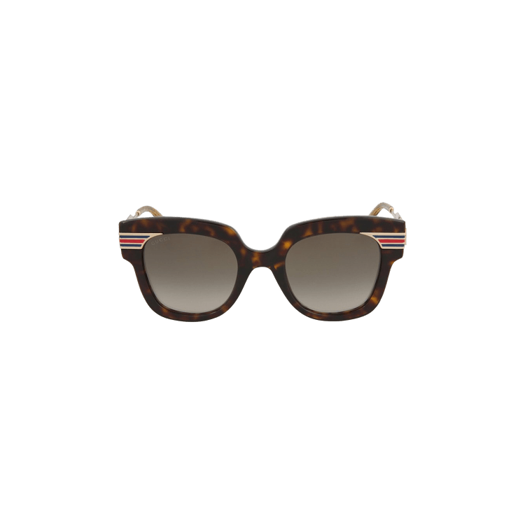 Gucci Oversized Cat Eye Acetate Sunglasses — Brown
