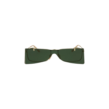 Gucci Rectangle Metal Sunglasses — Gold