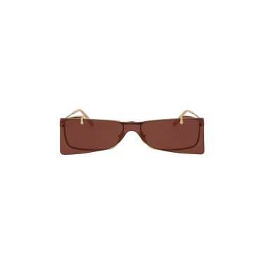 Gucci Rectangle Metal Sunglasses — Gold