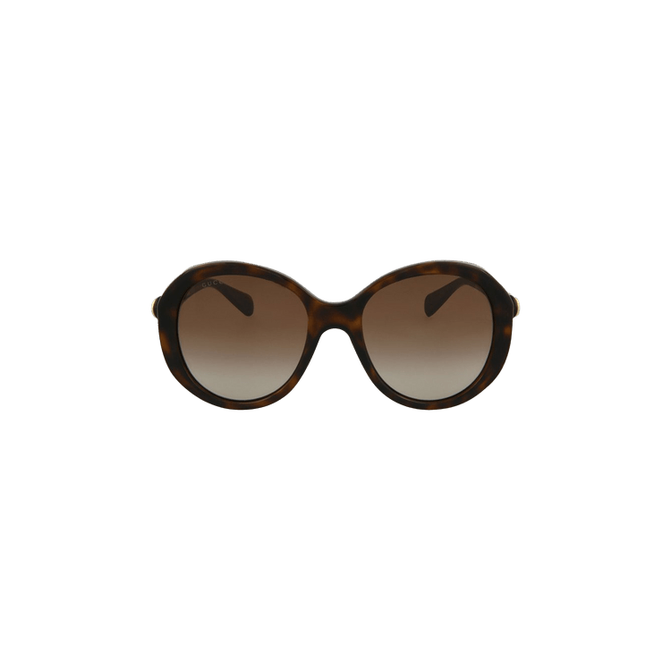 Gucci Round Frame Injection Sunglasses — Brown