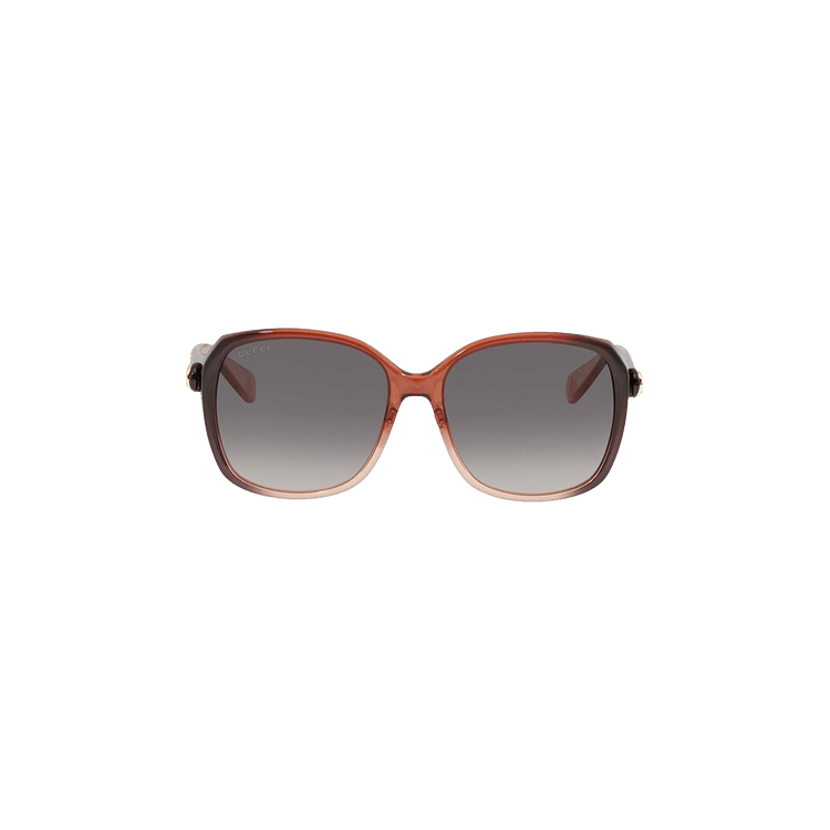 Gucci Round Frame Injection Sunglasses — Red