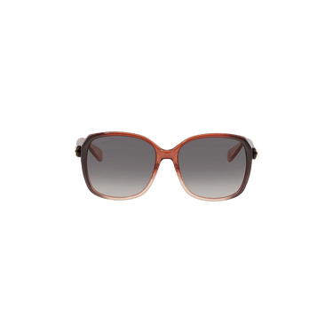 Gucci Round Frame Injection Sunglasses — Red