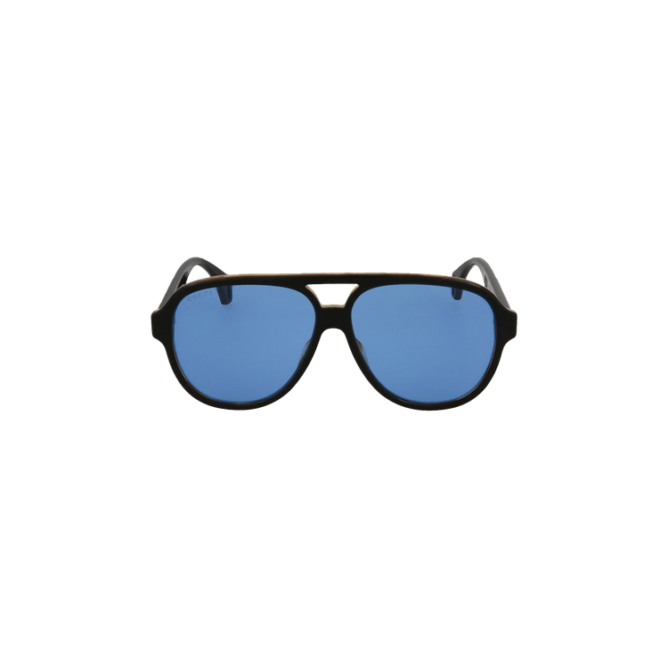Gucci Aviator Style Acetate Sunglasses — Black