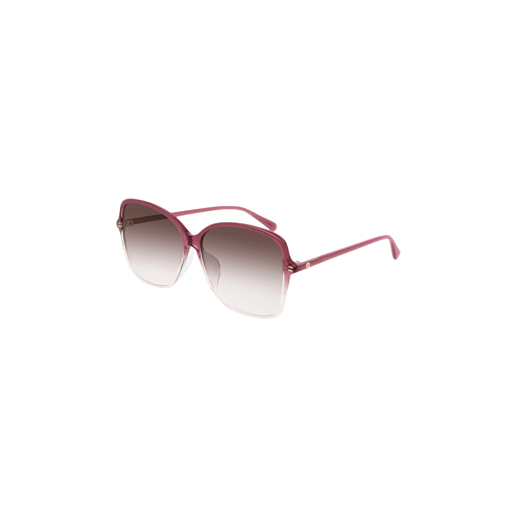 Gucci Square Frame Acetate Sunglasses — Red