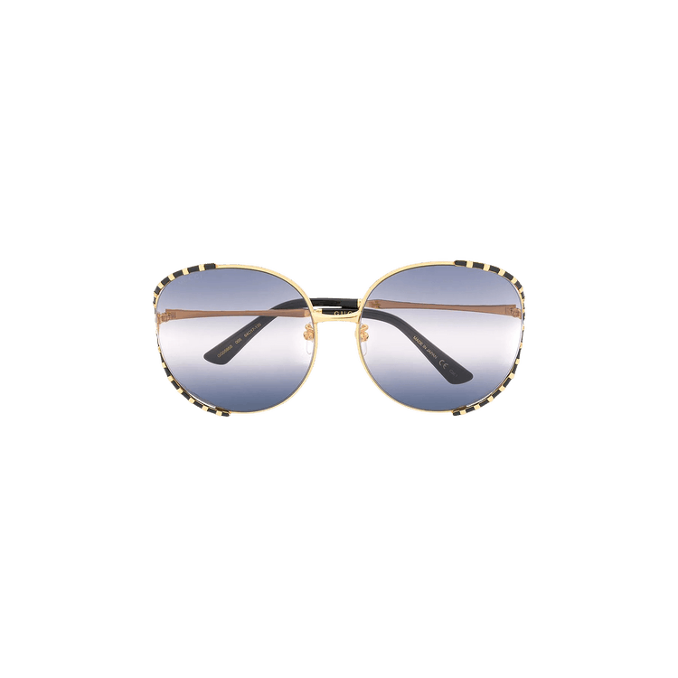 Gucci Round Frame Acetate Sunglasses — Red
