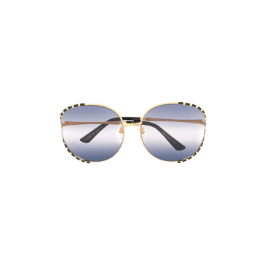 Gucci Round Frame Acetate Sunglasses — Red