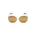 Gucci Round Frame Acetate Sunglasses — Gold