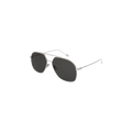 Saint Laurent Aviator Titanium Sunglasses — Silver