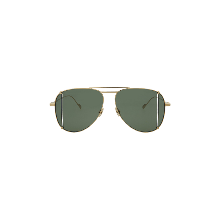 Saint Laurent Aviator Titanium Sunglasses — Gold