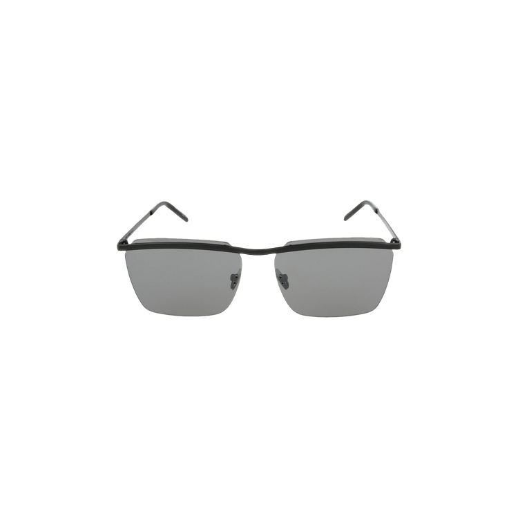 Saint Laurent Square Frame Metal Sunglasses — Black