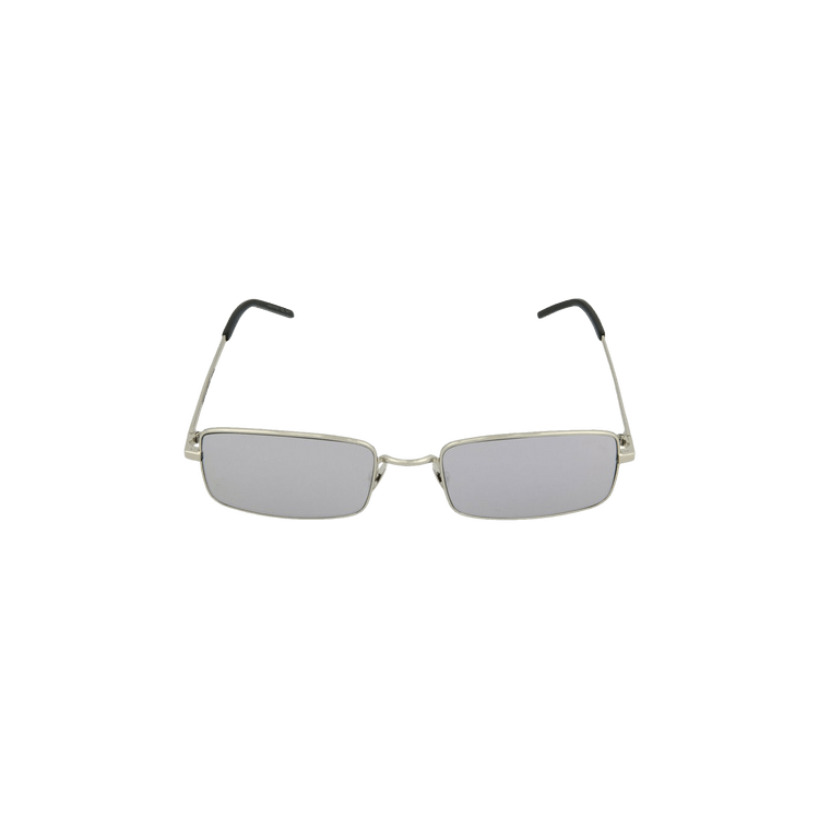 Saint Laurent Square Frame Acetate Sunglasses — Silver