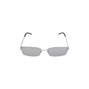 Saint Laurent Square Frame Acetate Sunglasses — Silver