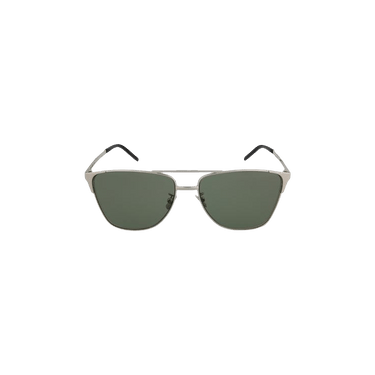 Saint Laurent Square Frame Acetate Sunglasses — Silver
