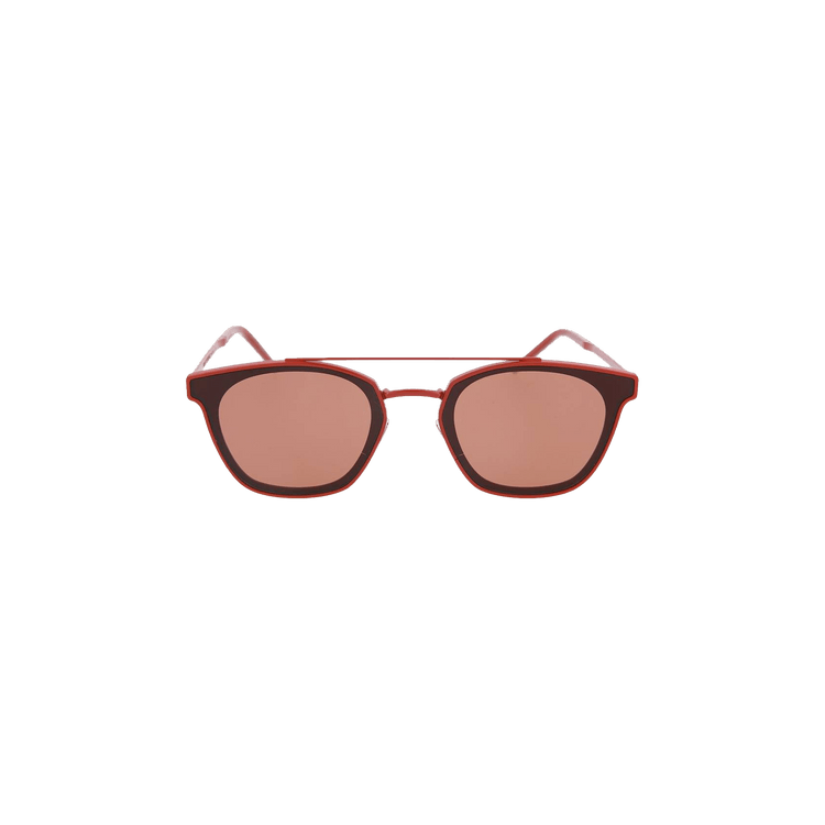 Saint Laurent Square Rectangle Sunglasses — Red