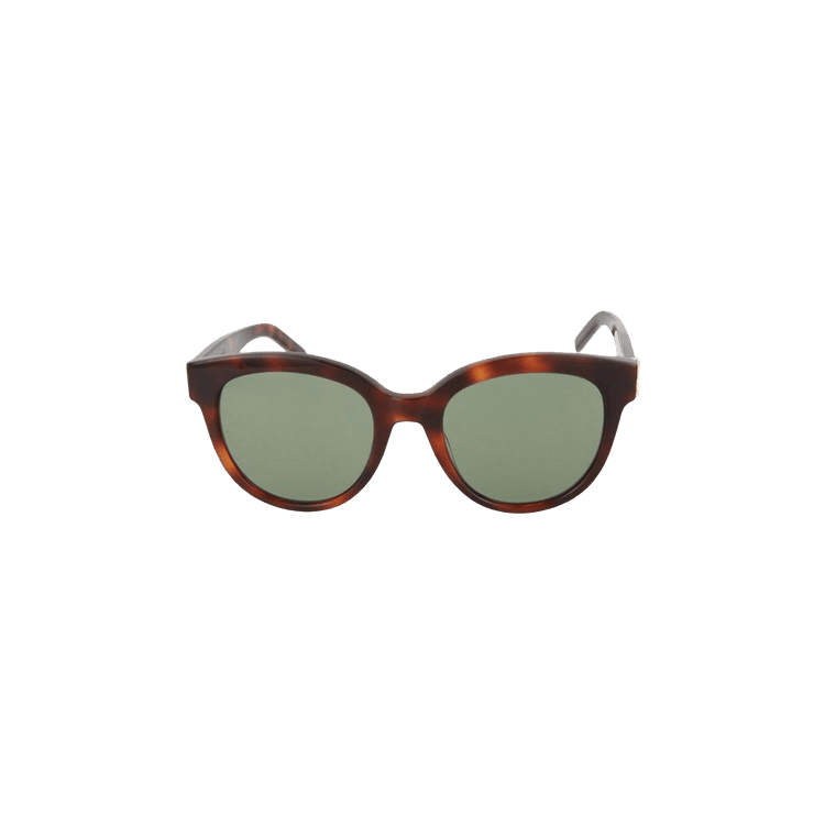 Saint Laurent Round Frame Acetate Sunglasses — Black
