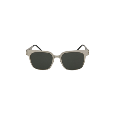 Saint Laurent Square Metal Sunglasses — Silver