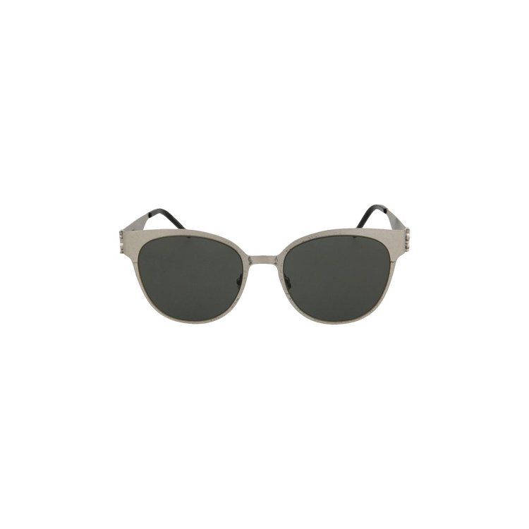 Saint Laurent Round Metal Sunglasses — Silver