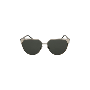 Saint Laurent Cat Eye Metal Sunglasses — Silver