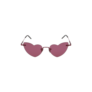 Saint Laurent Heart-Shaped Metal Sunglasses — Pink