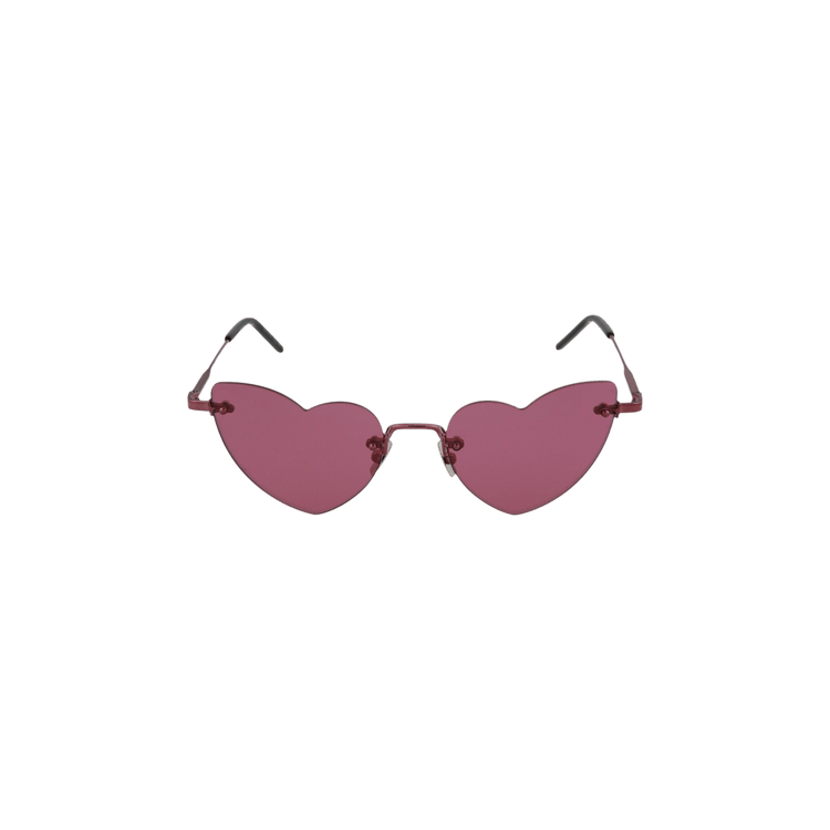 Saint Laurent Heart-Shaped Metal Sunglasses — Pink